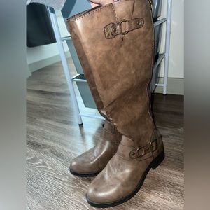 Madden Girl brown tall boots  (Fayette Fabric Almond tall riding boots) *NWOT*
